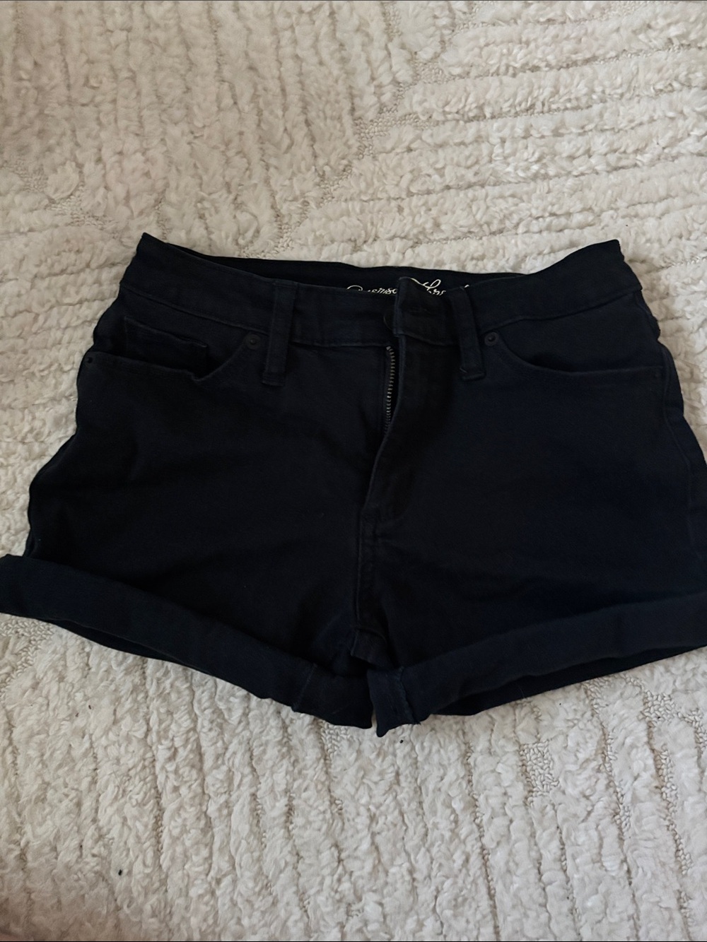 Universal Thread High-Waist Black Cuffed Denim Shorts